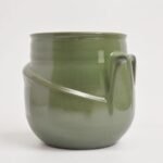 Doniczka ceramiczna Space X matowa oliwkowa