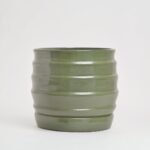 Doniczka ceramiczna Obrót Poziomy matowa oliwkowa