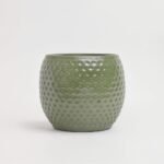 Doniczka ceramiczna Kropla matowa oliwkowa