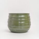 Doniczka ceramiczna Plaster miodu matowa oliwkowa