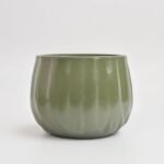 Doniczka ceramiczna Fala matowa oliwkowa